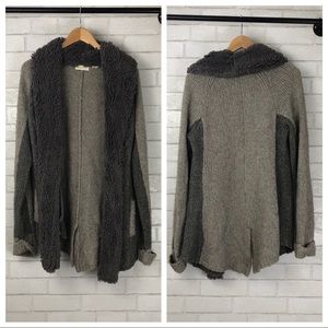 Sleeping On Snow Gray Fur Collar Cardigan